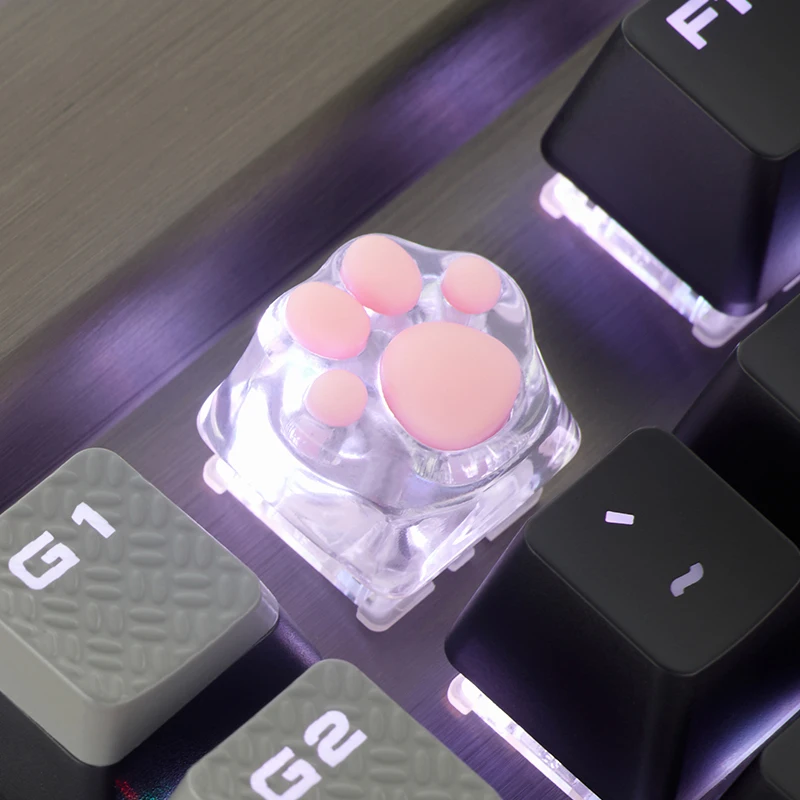 

ZOMOPLUS Keyboard Accessories Cute Cat Claw Key Cap Personality Keycap Cartoon Mechanical Keyboard Pink Transparent Keycaps