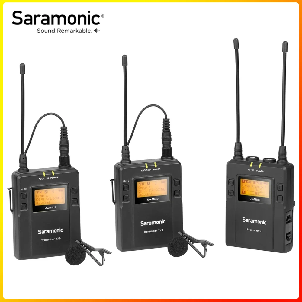 Saramonic UWMIC9 вещания УВЧ Беспроводной микрофон Системы приемники и передатчик XLR для