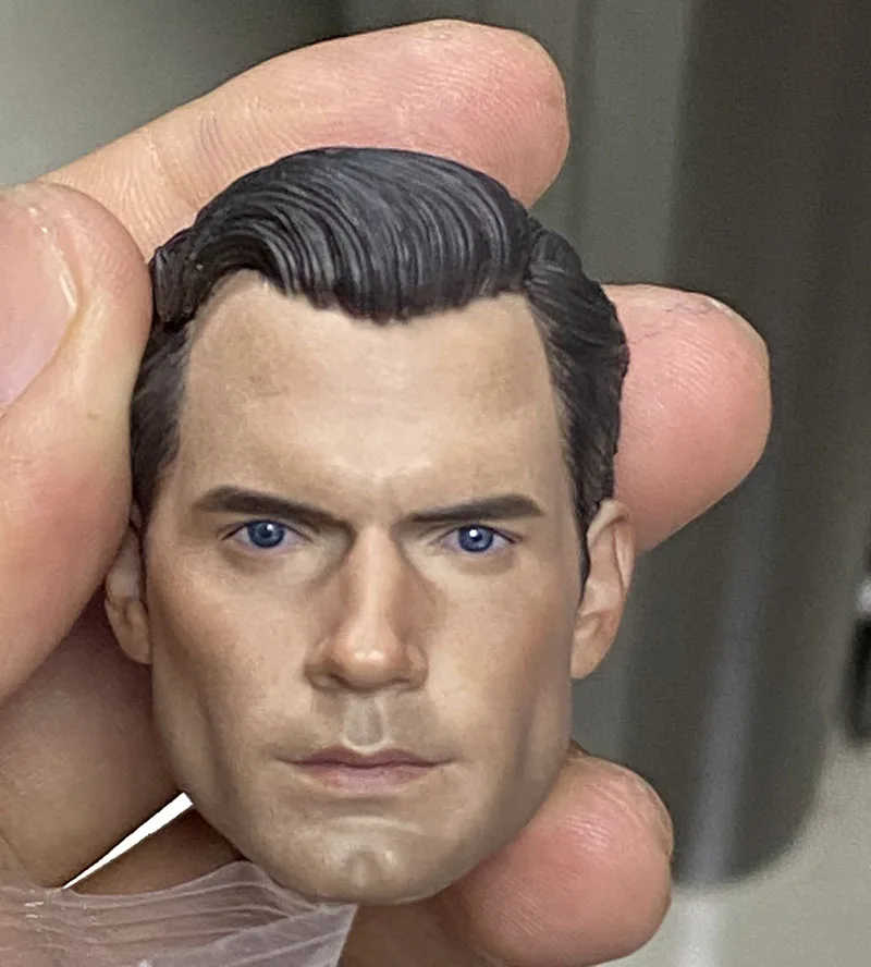 

In Stock 1/6 Scale Super Hero Henry Cavill Male Soldier Head Sculpt PVC Model Fit 12'' Action Figure Body Dolls