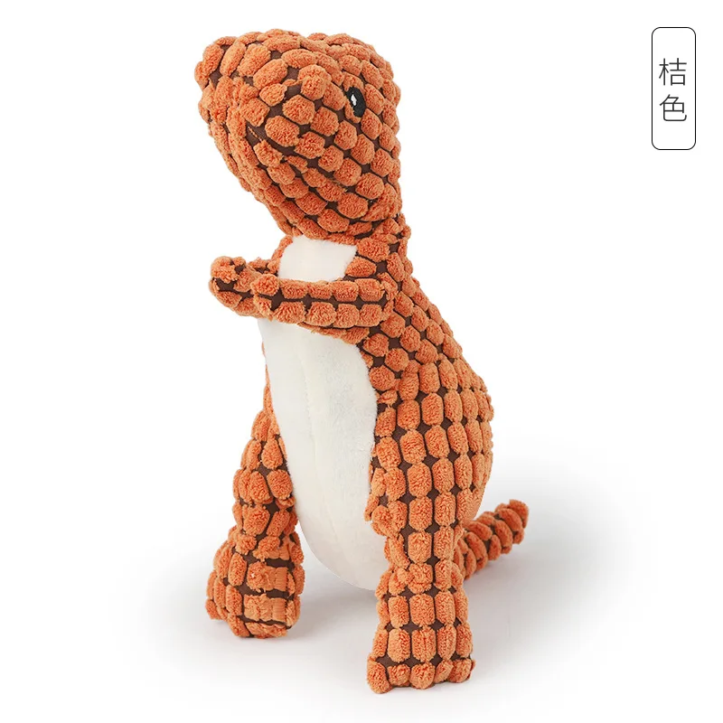 Собака Жевательная пищащая игрушка динозавр флисовая интерактивная мастикат