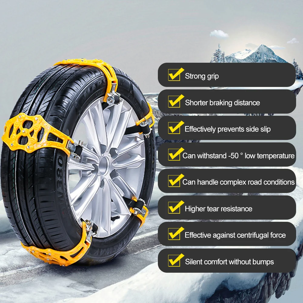 1 шт./2 шт./4 шт./8 шт. универсальные цепи для шин противоскользящая цепь снега