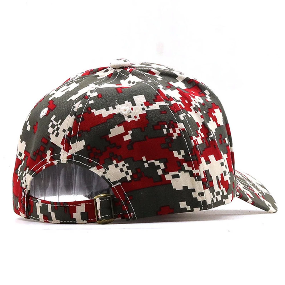 FS Fashion Orange Red Beige Men Women Outdoor Sports Jungle Camouflage Baseball Cap Summer Student Military Training Caps 2021