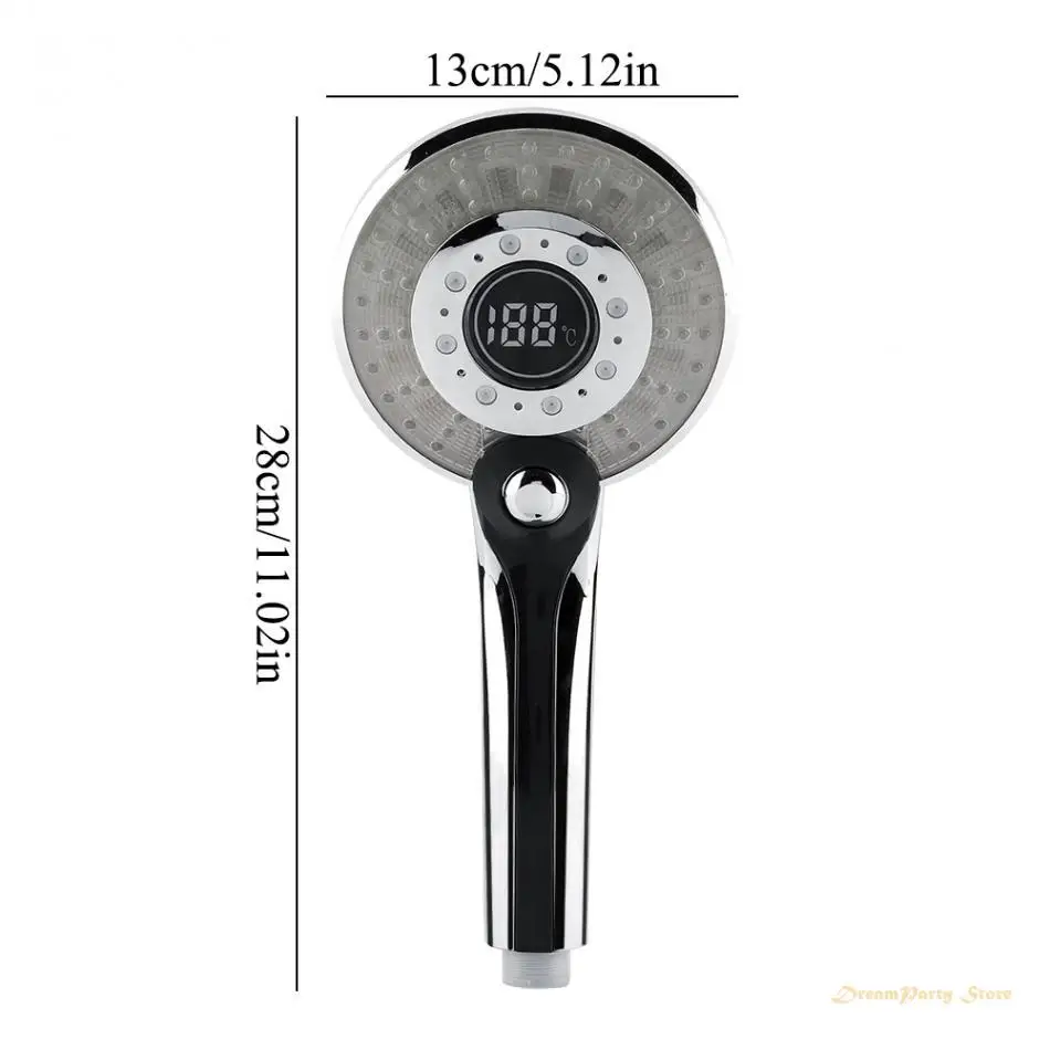 Ручная Лейка для душа цифровой фотораспылитель светодиодный светильник 3 режима