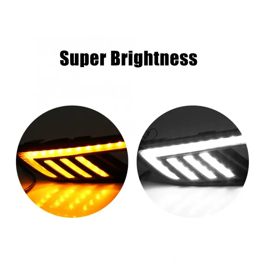 1 пара Автомобильные дневные ходовые огни сигнал поворота двухцветный DRL