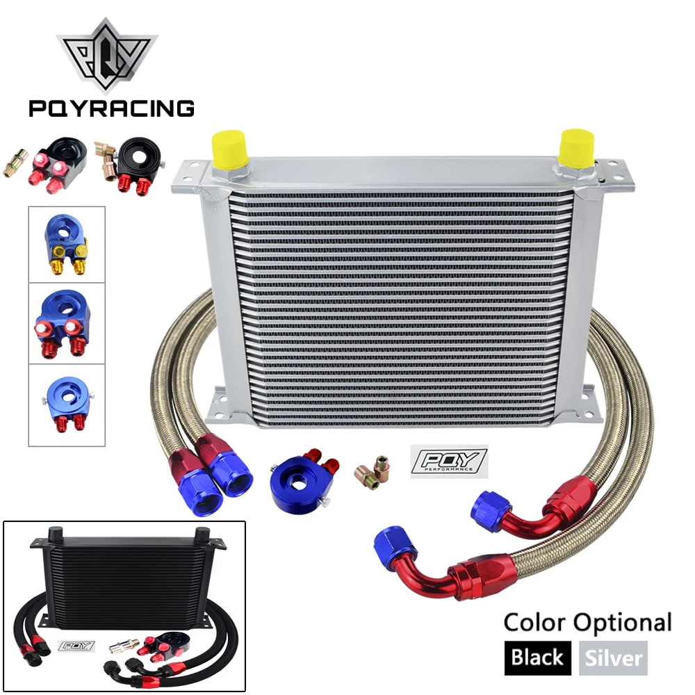 

Комплект масляного радиатора AN10, 30 рядов, комплект масляного радиатора + адаптер масляного фильтра + плетеный шланг из нержавеющей стали с наклейкой PQY + коробка