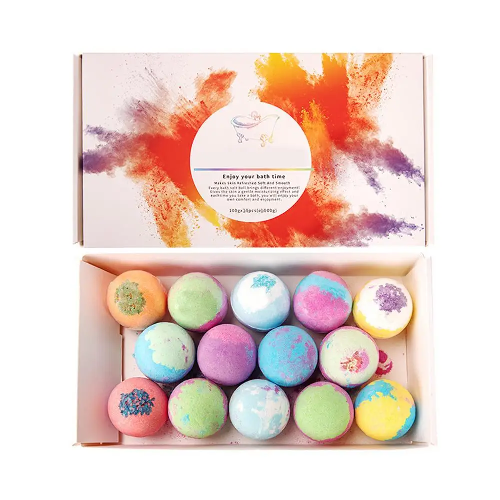 

Exquisite Natural Bubble Bath Ball Portable Salt Ball Aromatherapy Ball Mixed Layer Dried Flower Bath Ball 14 Packs Salt Ball