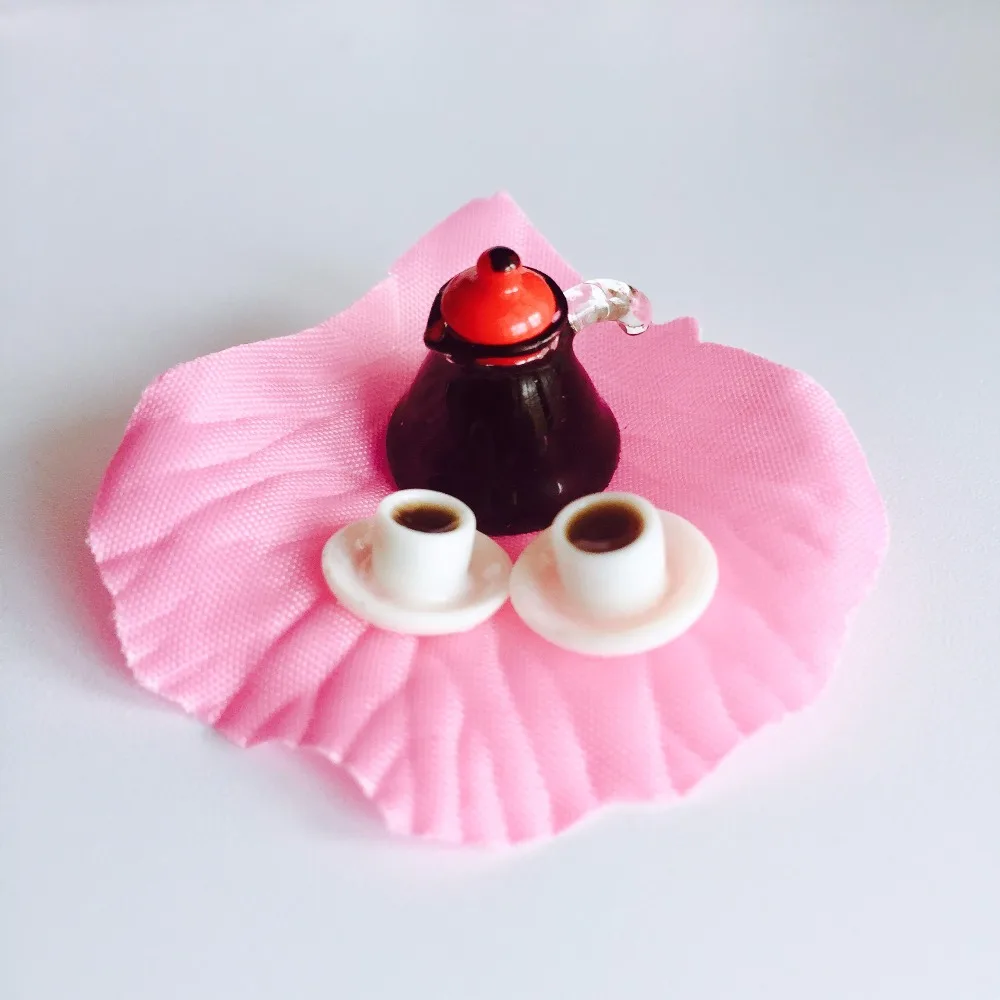 Миниатюрный кофейник и чашка в масштабе 1:12 тарелка имитация игры кукольный домик