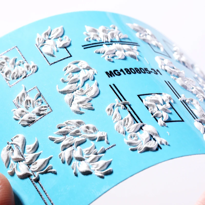 Наклейки для ногтей 5D 1 шт. наклейки с цветами и геометрическим рисунком красивые