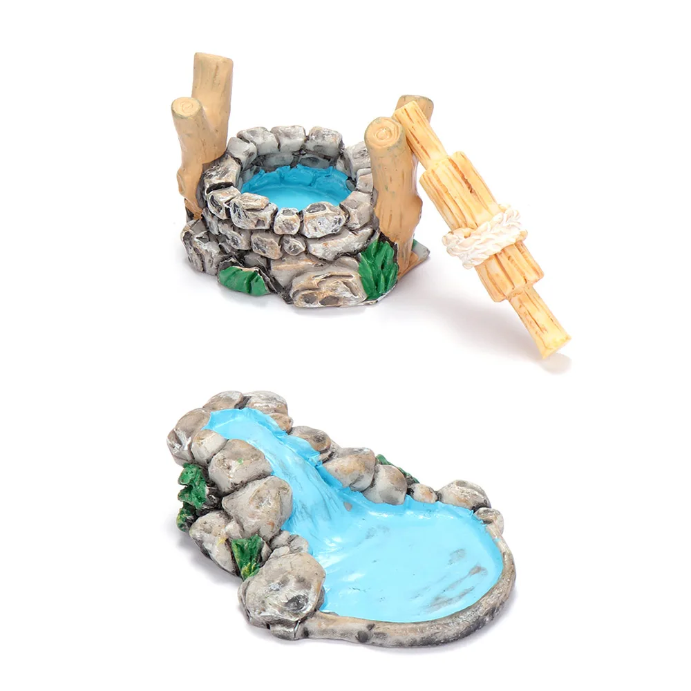 Миниатюрный Кукольный домик сделай сам мини бассейн дерево сказочный сад газон