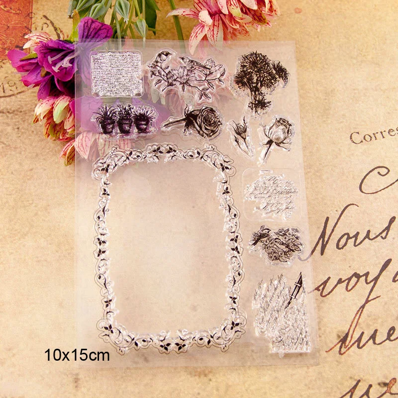 Резиновые прозрачные штампы Птица Цветок Дерево силиконовый штамп