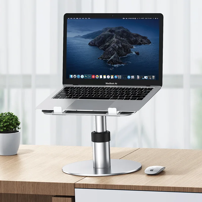 Laptop Stand Aluminum with Cooling Fan Alloy 360 Rotating Dj Laptop Bracket Adjustable Height Universal for MacBook Air Support