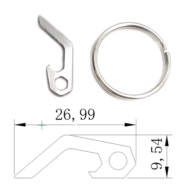 Многофункциональный многофункциональный брелок Utili с кольцом в форме ключа