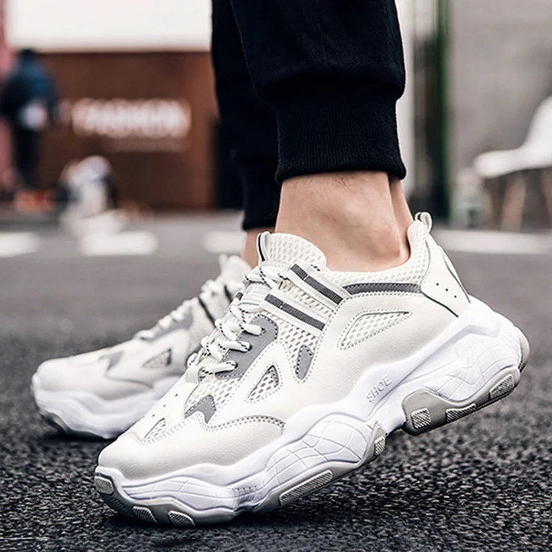ADISPUTENT Men Chunky Sneakers Platform Thick Sole Casual Vulcanize Shoes Web Celebrity Dad Female Fashion Sneakers Designer