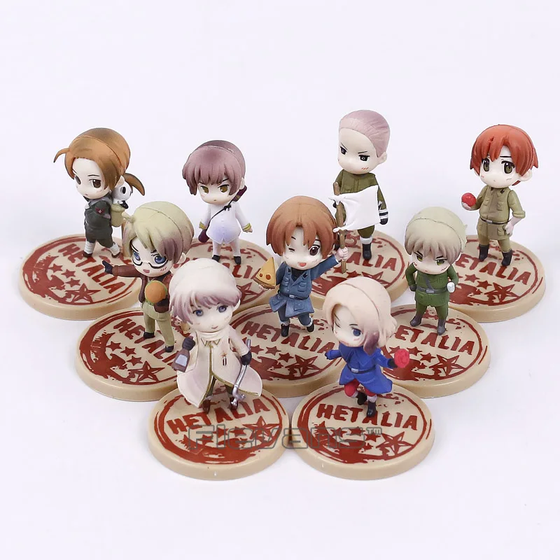 Hetalia One Coin Grande Коллекционная Фигурка Axis Powers Vol.1 ~ 2 набор из 9 милых аниме фигурок в
