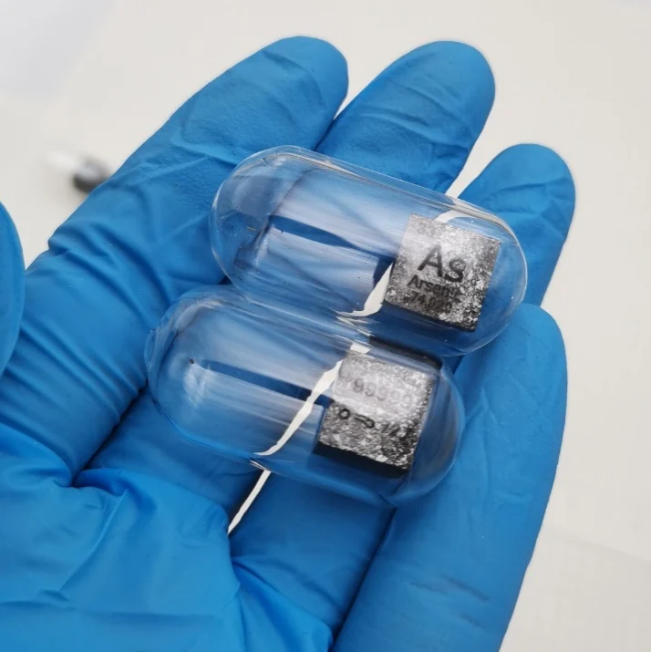 Мышьяк 10 мм As≥ 99.9999% куб мышьяка Периодическая таблица элементов ручная работа