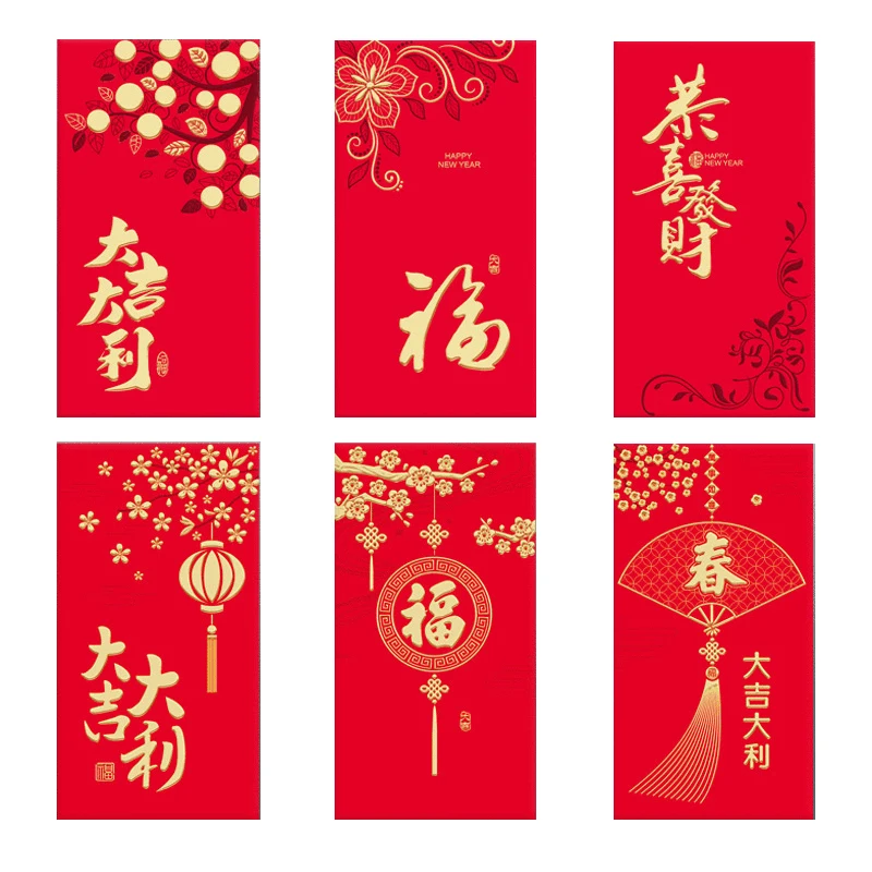 

6Pcs 2022 Three-dimensional Tiger Year New Year Creative New Year Red Packet Creative Red Packets New Year of the Tiger