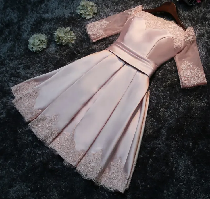 Модные темно-зеленые/синие вечерние платья Короткое Дешевое платье с отделкой