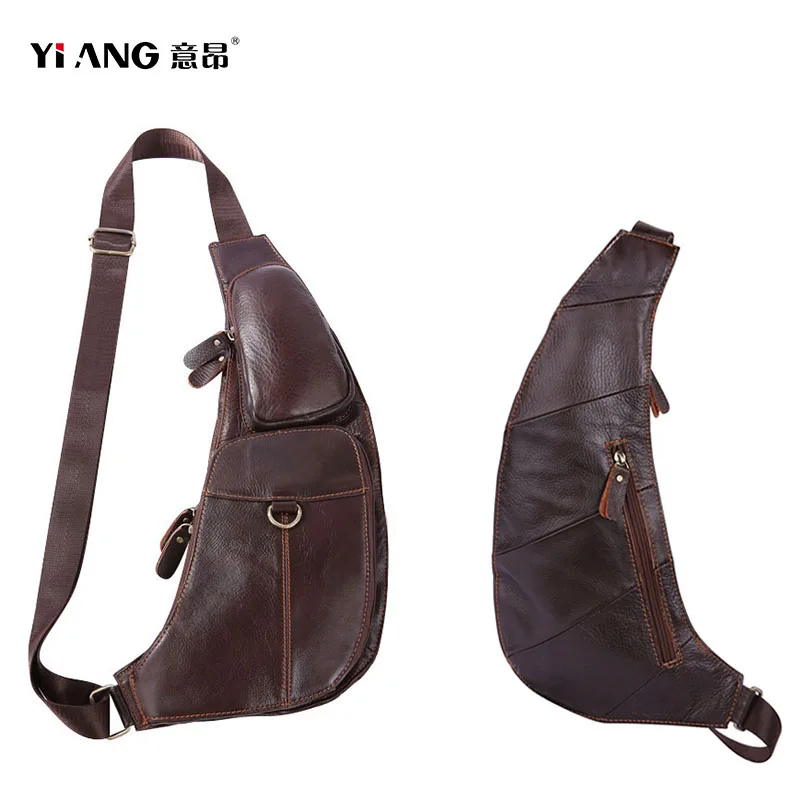Брендовая мужская сумка из воловьей кожи YIANG новая популярная через плечо
