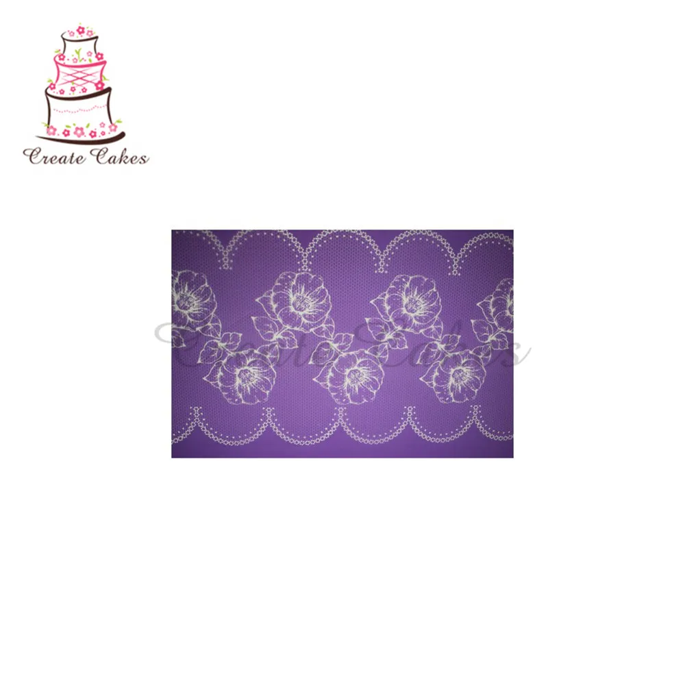 Кружевной трафарет в стиле ретро с цветочным рисунком для торта Женская