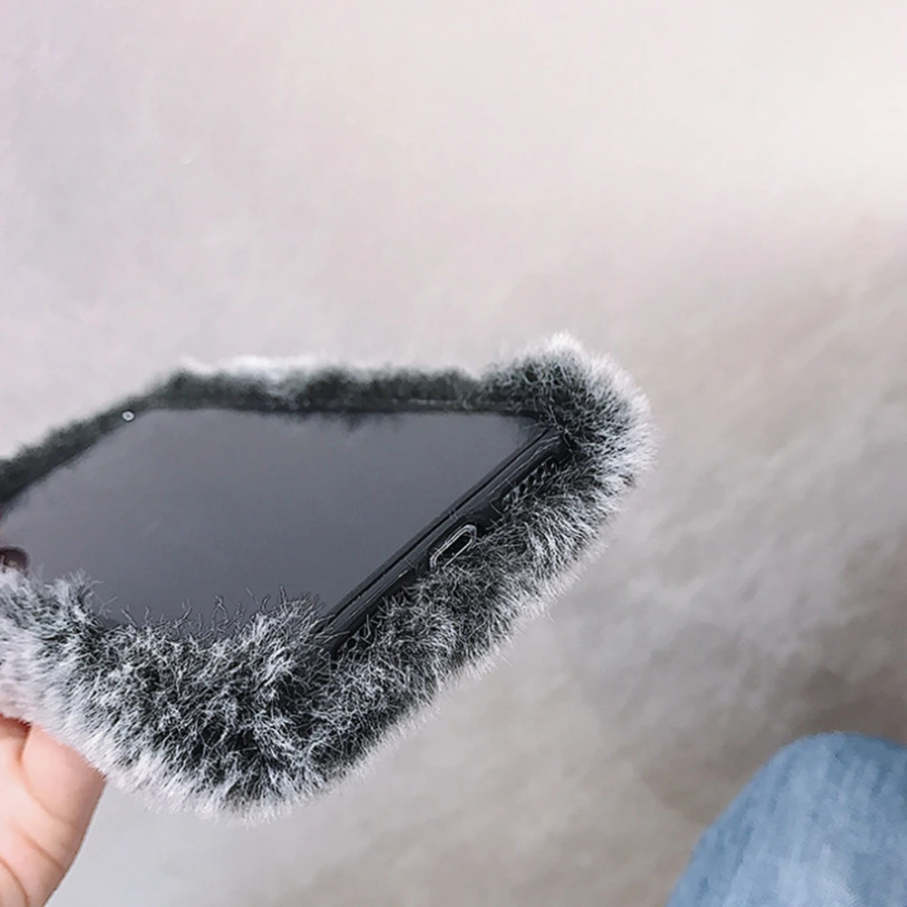 Пушистый Плюшевый чехол для телефона iPhone 11 Pro XS Max XR X 7 8 6S Plus SE 2020 мягкий пушистый