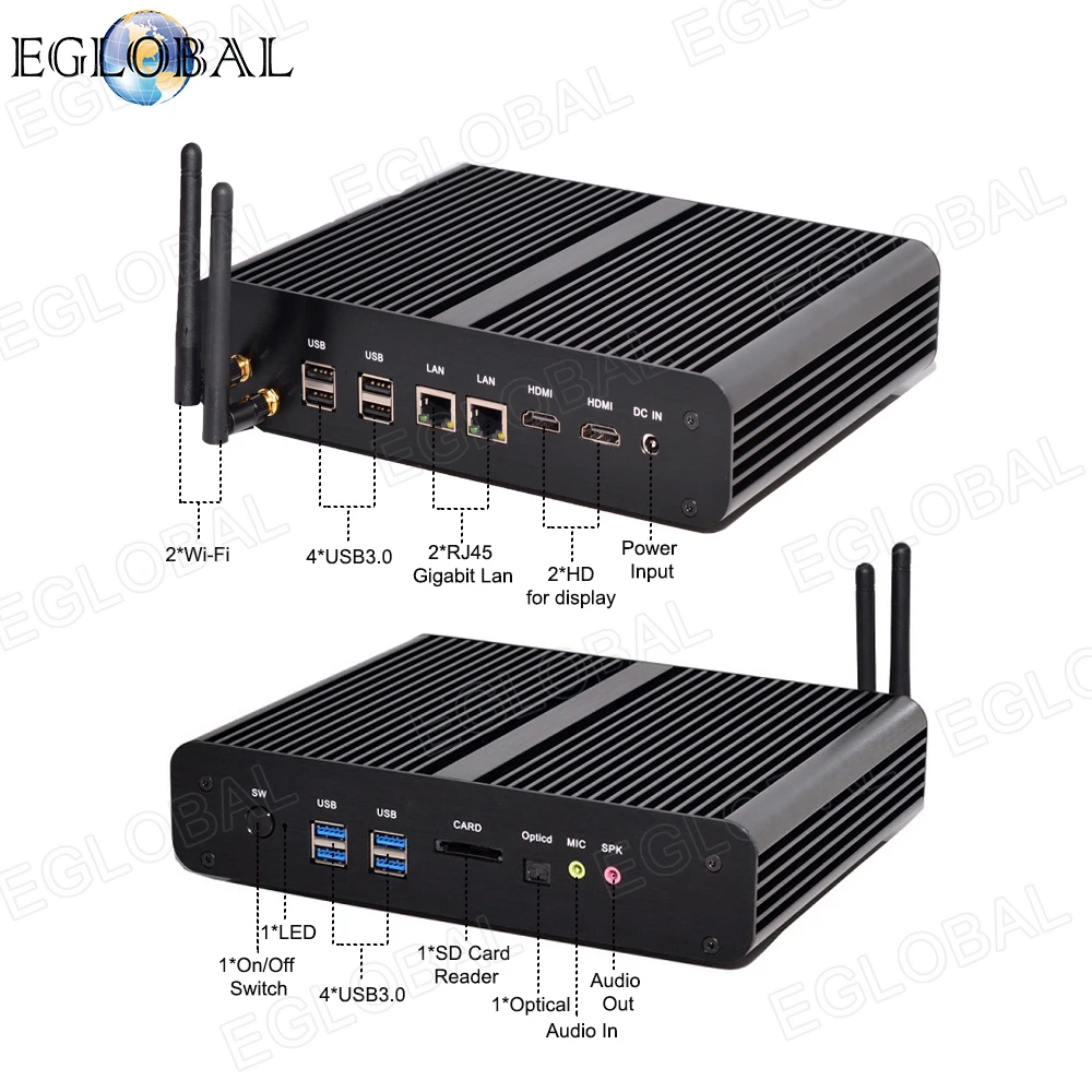 Core I7 4500U 16 Гб ОЗУ 128 ГБ SDD 1 ТБ HDD безвентиляторный Intel Nuc Мини ПК Windows10 поддержка 4K Dual Lan Dual HDMI дисплей 4K 3D игры