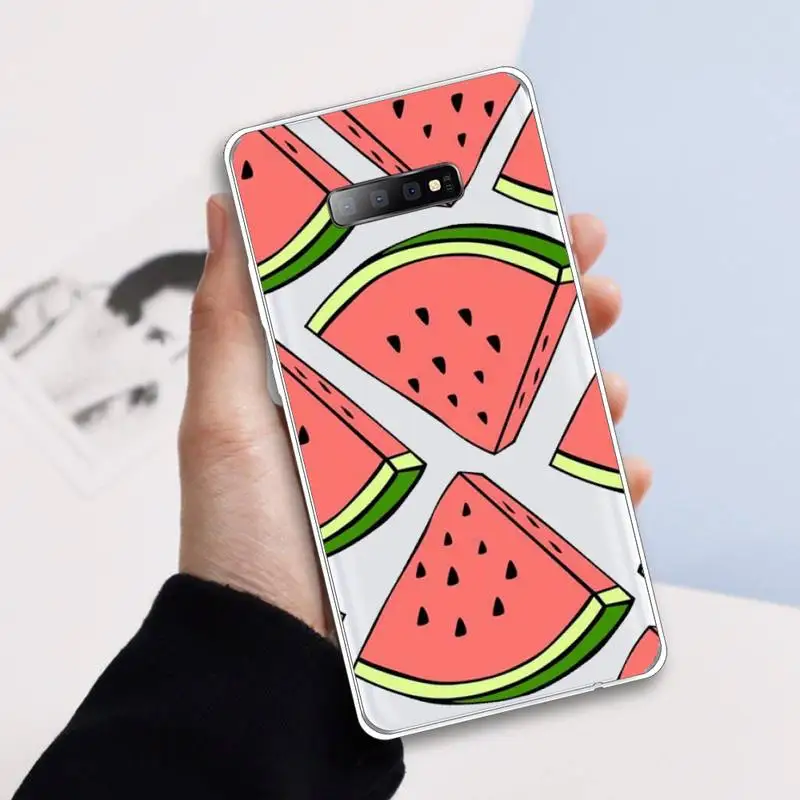 

Summer Fruit Watermelon Lemon Phone Case Transparent For Samsung Galaxy A71 A21s S8 S9 S10 plus note 20 ultra