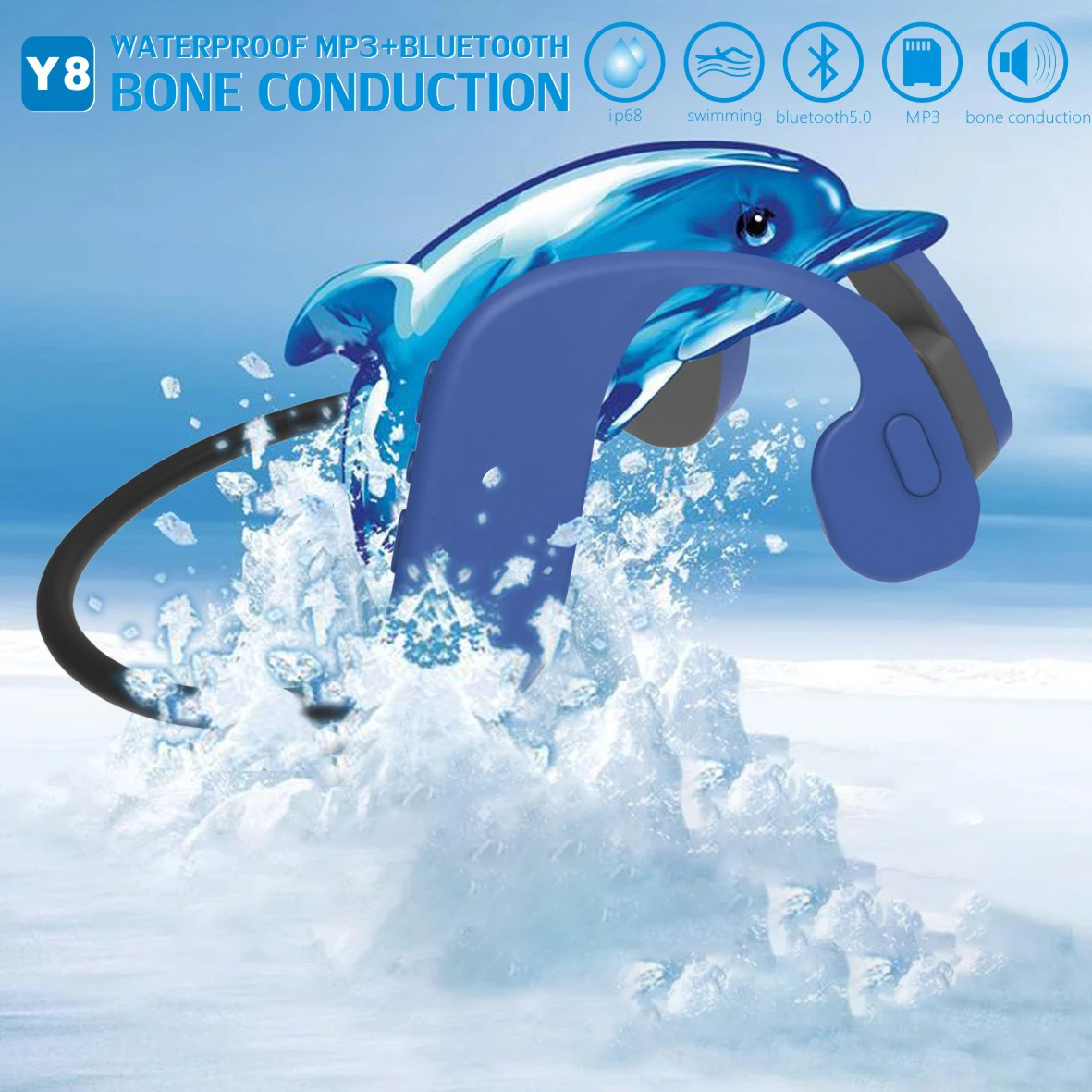 

For Xiaomi Huawei Wireless Bluetooth Headset Waterproof Earphone Bone Conduction Headphones Swimming With 32G Memory Mp3 Player