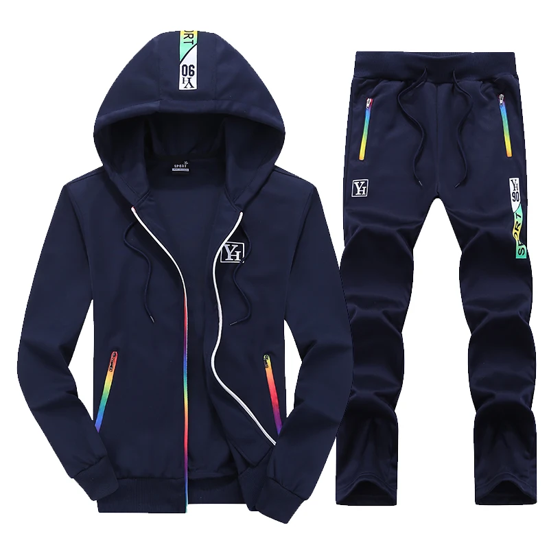 

2021 Spring Men Running Suit Sportswear Autumn Men's Sets Jacket + Pants Casual Tracksuit Male Gyms Sweatshirt 2 Piece Set