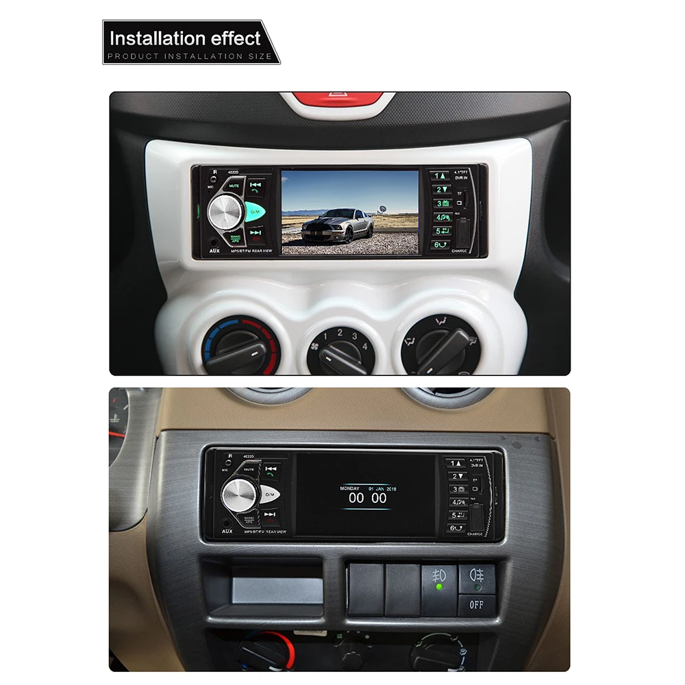 Автомагнитола Hikity 4022D 1 Din мультимедийный MP5-плеер 4 дюйма USB FM аудио Bluetooth - купить