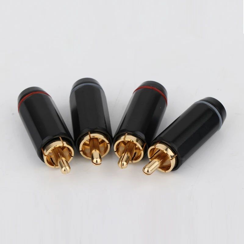 4 шт. Позолоченный разъем RCA аудиофильный штекер аудиофонограф Hi Fi аудио