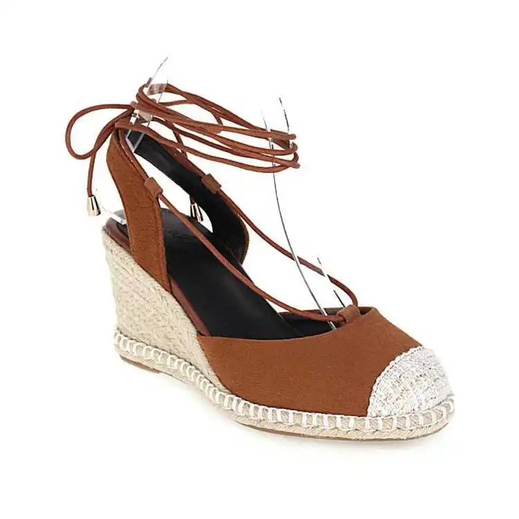 

2020 summer new Korean slope heel shoes large sandals 40-43 women's shoes