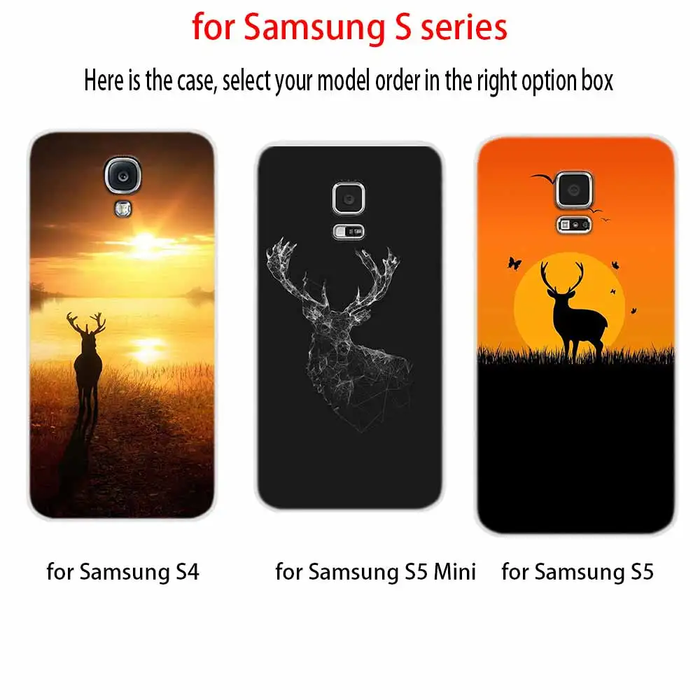 Phone Case Cover For Samsung Galaxy S7 Edge S8 S9 S10 S11 S20 S21 Plus Ultra Lite E deer Minimalistic animals | Мобильные телефоны