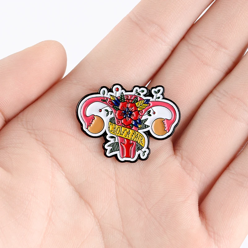 

Feminism Enamel Pins Custom Flowers Uterus Womb Brooches Lapel Pin Shirt Badge liberalism Feminist Jewelry Gifts for Women Girl