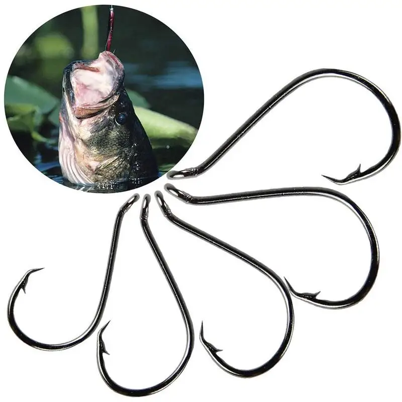 100pcs Mustad Jigging Hooks High Carbon Steel Deep Ocean Fishing Large Barbs With Circle Squid Grouper Peche |