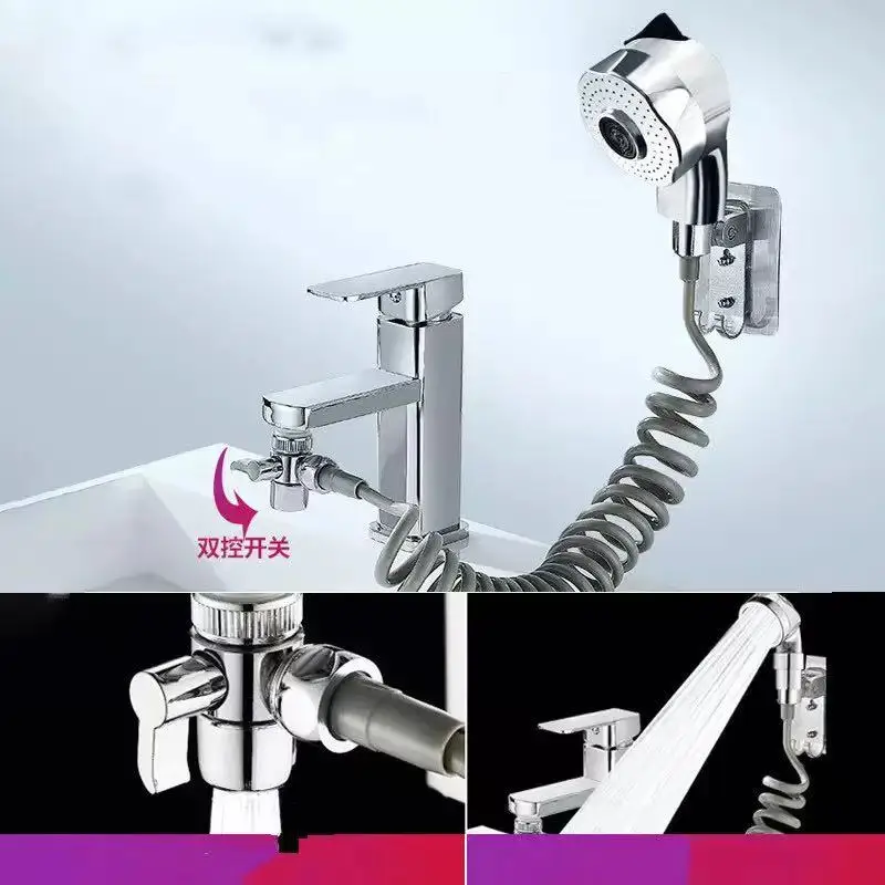 

Bathroom Water Faucet External Shower Head Toilet Wash Basin Extend Wash Hair Artifact Hold Small Nozzle Wash Hair Shower Suit