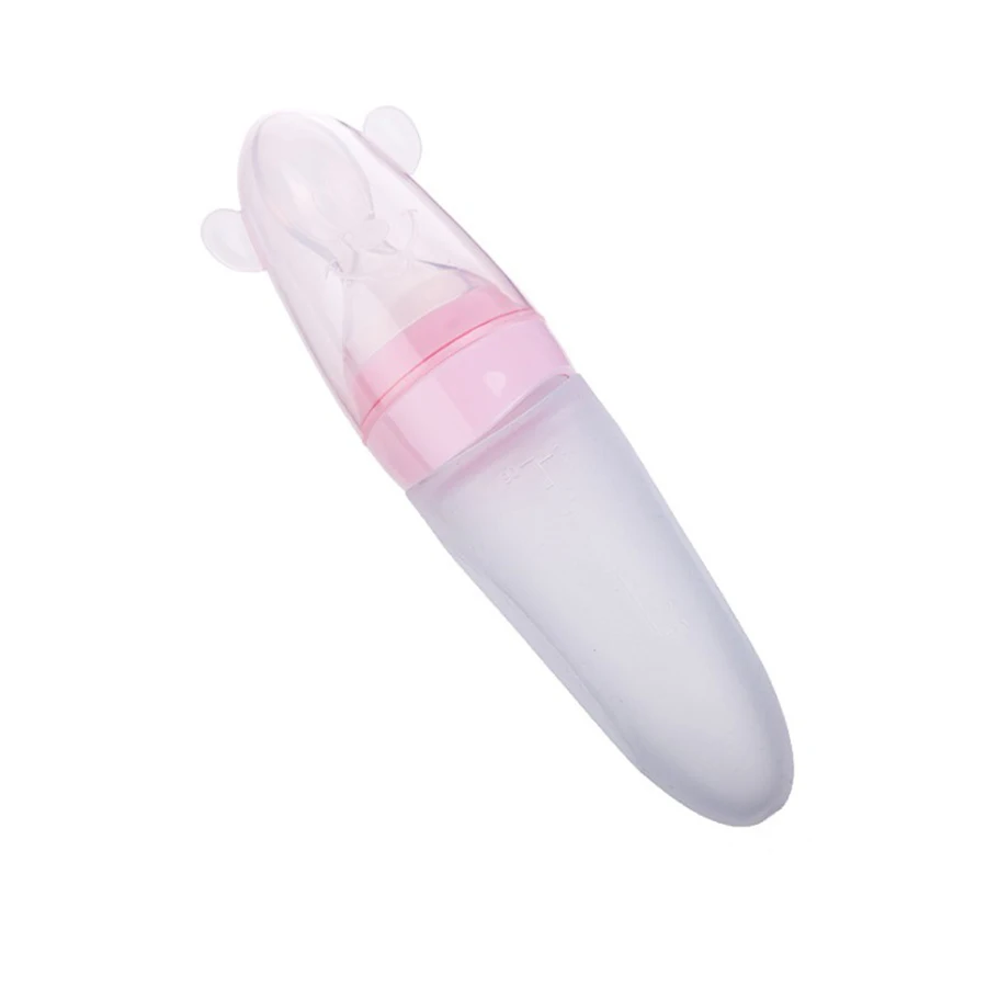 Розовая силиконовая ложка Amboch для кормления лидер продаж детская бутылочка