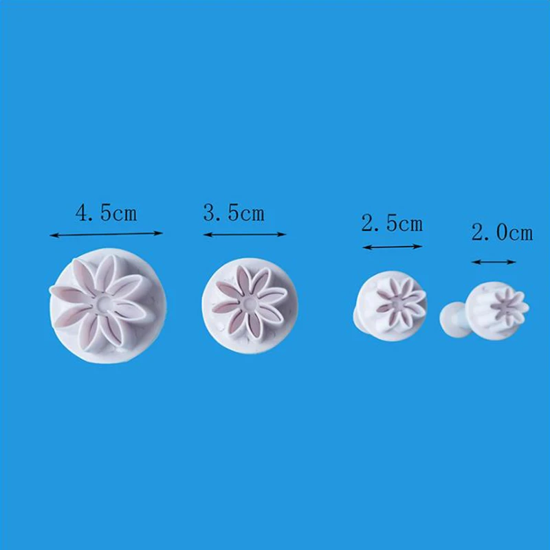 4 шт. кондитерский 3D штампованый Плунжер Пластиковая форма для выпечки цветка