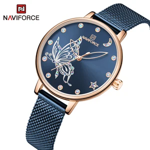 Часы NAVIFORCE женские кварцевые, водонепроницаемые, 3 АТМ, из нержавеющей стали, повседневные, 2020