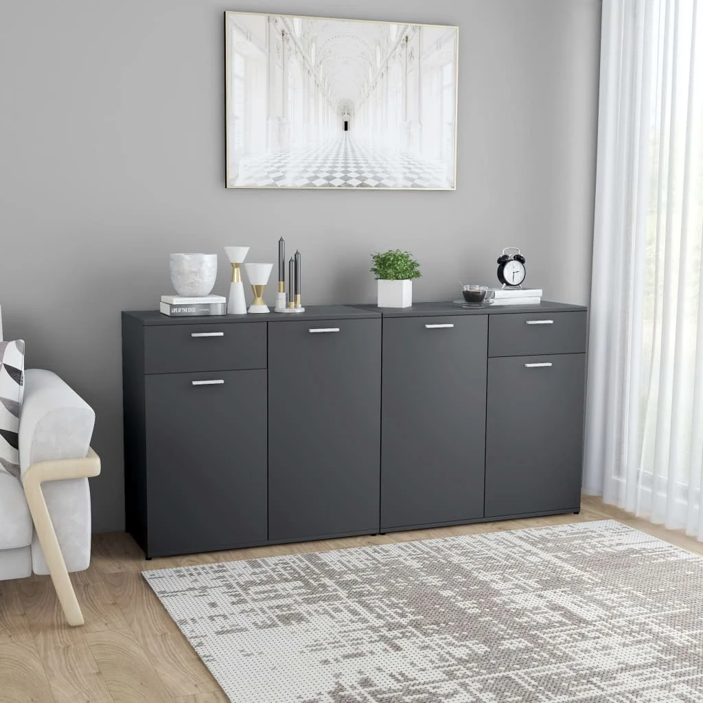 

Sideboard Gray 63"x14.2"x29.5" Chipboard