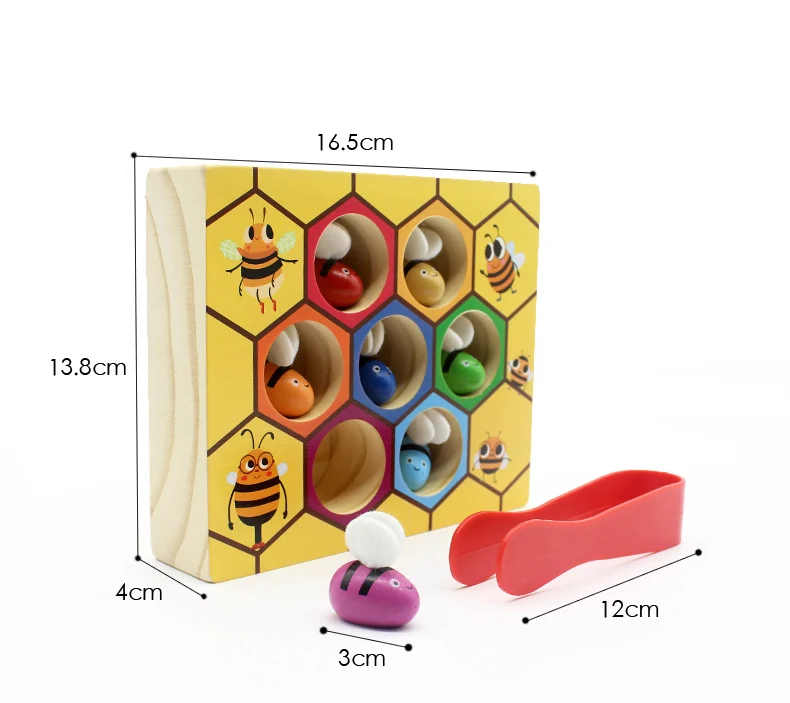 

Montessori Educational Wooden Toys for Children Beehive Game Catch Bee Family Game Kids Early Learning Educational Toys