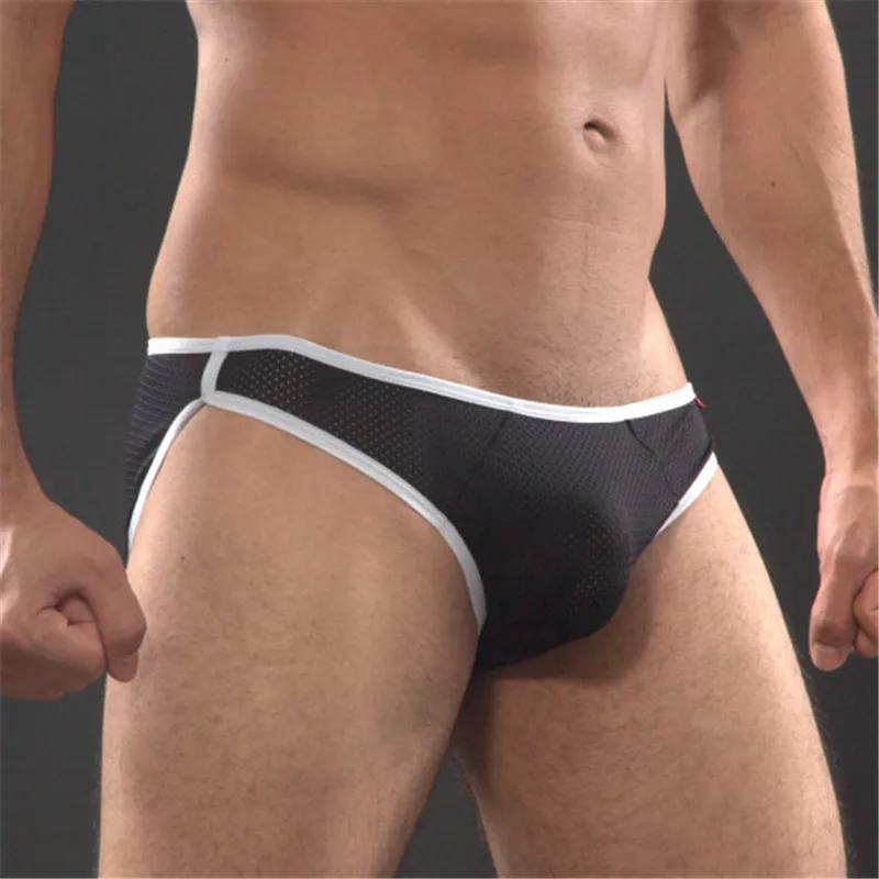 Мужское Сетчатое тонкое нижнее белье дышащие сексуальные модные трусы с низкой