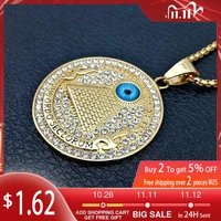 vintage ancient egyptian pyramid eye of horus pendant necklace womens necklace crystal inlaid round pendant accessories jewelry