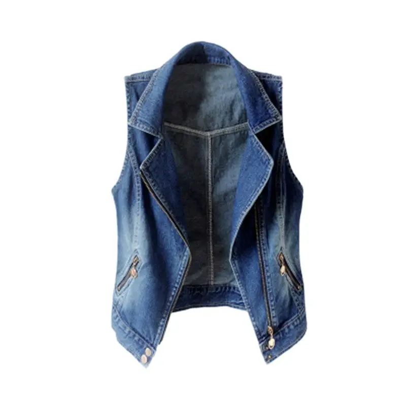 Размера плюс 3XL женская обувь из джинсовой ткани в винтажном стиле жилеты без