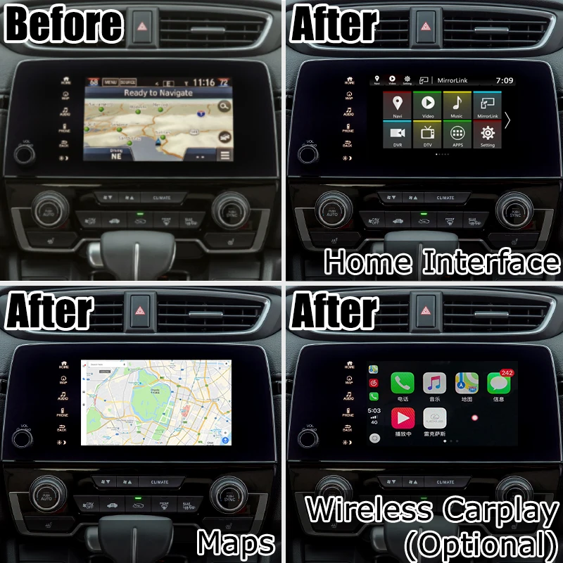 Android / carplay interface box for Honda CR-V CRV RW RT 2016- video mirror link youtube GPS navigation by Lsailt | Автомобили и