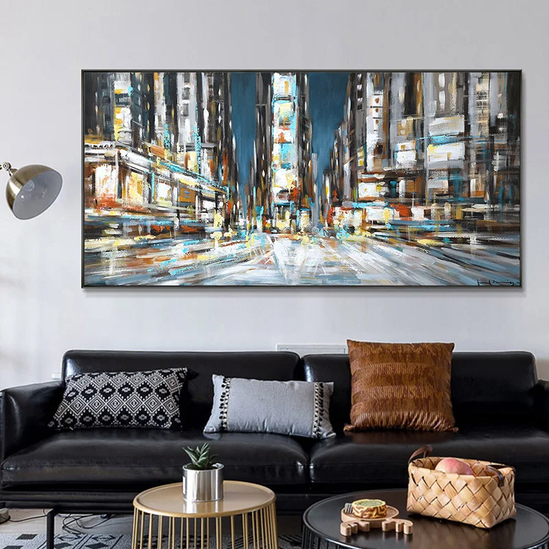 

Abstract Modern Building Painting Print on Canvas Picture Nordic Landscape Wall Art Canvas Prints Poster for Home Wall Decor