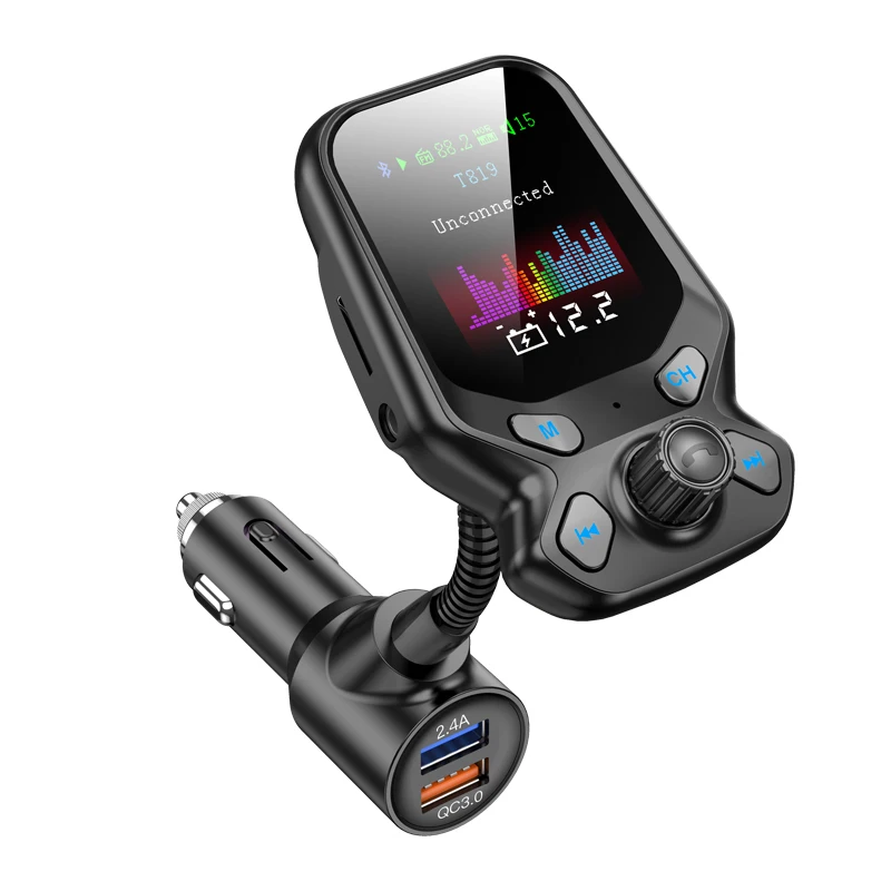 

KORSEED Wireless Bluetooth FM Transmitter Modulator Kit Hands-Free Car 1.77-inch Color Screen MP3 Player with 5V3AFast Charging