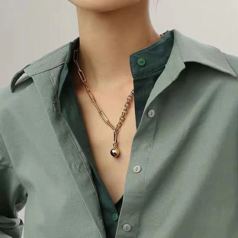 SRCOI модная Геометрическая панковская сращивающаяся овальная толстая цепь в