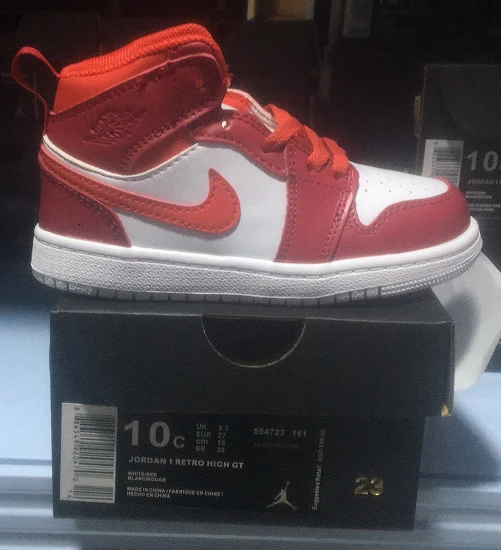 Nike Air Jordan 1 Новое поступление обувь для детей Дышащие Детские Баскетбол Спорт на открытом воздухе спортивная обувь#554724-124
