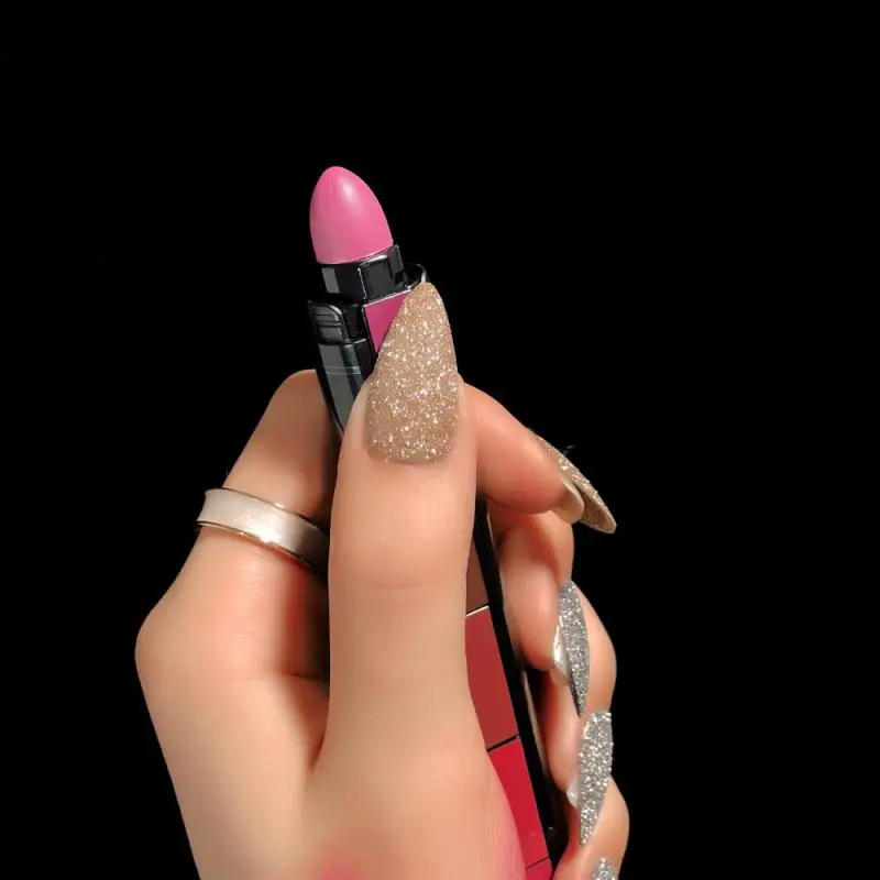 

2021 NEW 5-in-1 Five Colors Of A Lipstick Creative Design Matte Texture Non-marking Lipstick Portable High Color Rendering TSLM2