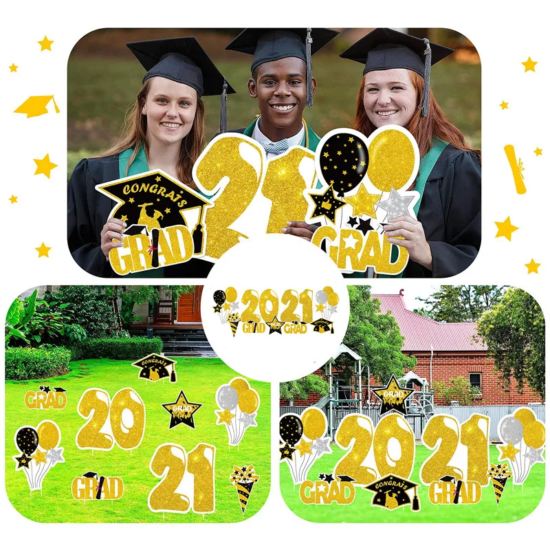 

Garden Decoration 2021 Graduation, Grad Waterproof Yard Sign Outdoor Party Supplies